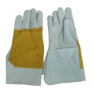 Guanti da Saldatura in Pelle Bovina Resistente, Termoresistenti, Anti-Scottatura, con Palmo Rinforzato, Guanti da Lavoro di Sicurezza per Saldatori MIG/TIG - Product Image 1