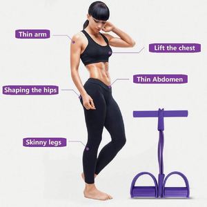 Indoor Fitness 4 Tube Pedal Ankle Pull Sit up <b>Workout</b> Resistance <b>Bands</b> TPE+foam Material JY Brand - Product Image 4