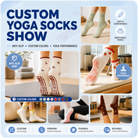 Chaussettes de Sport Antidérapantes Personnalisables pour Yoga, Gym et Pilates, Printemps, Femme