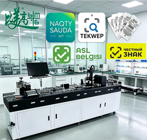 Machine de traitement entièrement automatique des étiquettes de vêtements avec écriture de puces RFID, impression UV et système de rejet des produits défectueux - Product Image 1