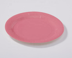 Logo personnalisé couleur blanc de qualité alimentaire 250-300gsm <span class=keywords><strong>carton</strong></span> <span class=keywords><strong>assiette</strong></span> <span class=keywords><strong>en</strong></span> papier 6/7/9 pouces feuille ronde pour verres avec gaufrage impression - Product Image 3