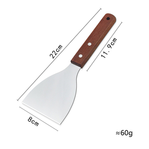Espátula de acero inoxidable DF30 0630 con mango de madera de 22 cm, herramienta de cocina ligera para asar y cocinar - Product Image 2