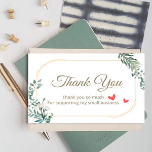 Carte de remerciement personnalisée écologique et recyclable pour entreprise/mariage/anniversaire avec logo estampé à chaud, carte de vœux en carton - Product Image 5