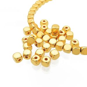 Xinfly Au999 Pure Gold Square Sugar <b>Beads</b> DIY Bracelet Necklace <b>Anklet</b> Jewelry Accessories - Product Image 1