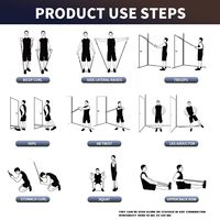 Kit d'accessoires de fitness pour entraînement à domicile Bande de résistance en latex de 11 pièces avec ancre de porte et poignées pour l'entraînement
