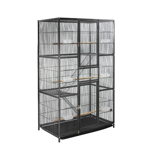 <span class=keywords><strong>Cage</strong></span> à oiseaux en gros, grande villa en métal pour perroquets et autres oiseaux volants, avec système de fixation à bouton-pression et rangement intégré, grande taille - Product Image 1