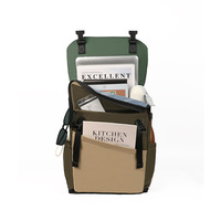 Sac à dos unisexe en PU à blocs de couleur géométriques pour ordinateur portable, grande capacité 20-35L, décontracté, étanche, pour l'extérieur