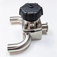 Válvula Sanitaria de Diafragma Manual de 3 Vías con Cuerpo Integrado Forjado SS316L, PTFE EPDM, Tri-Clamp, Válvula Higiénica para Alimentos y Farmacéutica