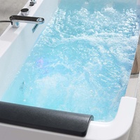 Baignoire Balnéo Intérieure de Luxe avec Cascade et Jets d'Air, Jacuzzi de Massage avec Siège