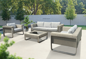 Set di Divani in Vimini Moderno e Lussuoso, Salotto Modulare in Rattan PE, Arredamento da <span class=keywords><strong>Giardino</strong></span> per Hotel di Alta Qualità Personalizzato in <span class=keywords><strong>Alluminio</strong></span> - Product Image 5