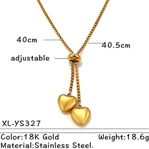 Collar con Colgante en Forma de Corazón Personalizado al por Mayor, Chapado en Oro de 18K, Acero Inoxidable Antideslustre, para Hombre/Mujer, Regalo - Product Image 6