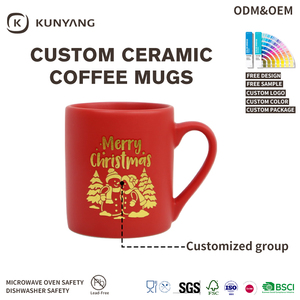 Tazza di ceramica di natale con Logo Slogan in oro personalizzato tazza di gres di piccole dimensioni tazza di sicurezza a microonde in ceramica per casa/caffè/ufficio - Product Image 4