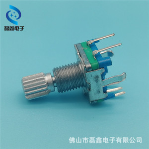 Ec11 Rotary Encoder 15mm Knurled Shaft With <b>Push</b> <b>Button</b> <b>Switch</b> Vertical Orientation Terminal Pins - Product Image 4