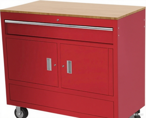 LIBENLI 46 в. Мобильный верстак с твердым деревянным верхом, шкаф для инструментов красный - Product Image 2