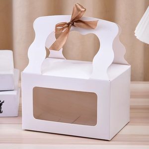 Caja Rectangular de Cartón Kraft y Cartulina Blanca con Ventana Abatible, Portátil, para Empacar Alimentos, Pan y Pasteles Pequeños - Product Image 3