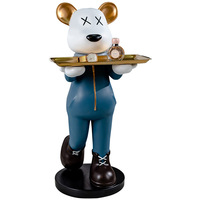 Statue d'ours en résine de style européen - Décoration d'intérieur peinte à la main, jouet d'art pour la Saint-Valentin, cadeau pour le salon