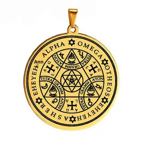 Collar con Sello Enochiano, Talismán Mágico, Colgante de Arcángeles, Acero Inoxidable, Amuleto de Protección Vintage, Joyería - Product Image 6