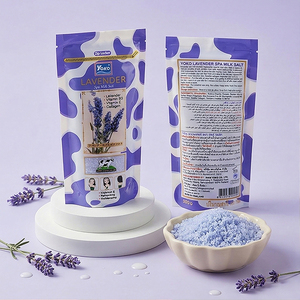 Y459 Yoko Lavender Spa Milk Salt 300g. Fresh and Relax In The Shower with Aromatic Scent of Lavender <b>Body</b> <b>Scrub</b> - Product Image 5