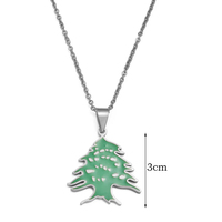 1 pièce Collier tendance avec pendentif drapeau du Liban en cèdre, chaînes du Liban pour femmes et mères, bijoux pour anniversaire # 504162