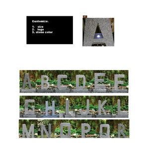 Fuente de agua de piedra, letras de cascada de agua, granito, geyser, alfabeto, letras LED, logotipo personalizado de Plaza - Product Image 1
