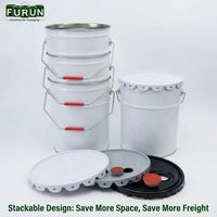 Ember Timah 18L Tugas Berat dengan Pegangan Kawat Anti Bocor Dapat Didaur Ulang Wadah Cat & Bahan Kimia Kemasan Kustom OEM