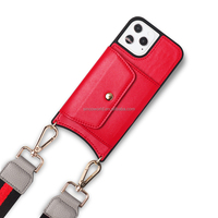 Produksi pabrik selempang kulit casing ponsel tali kulit dengan pemegang tahan benturan Lanyard casing ponsel