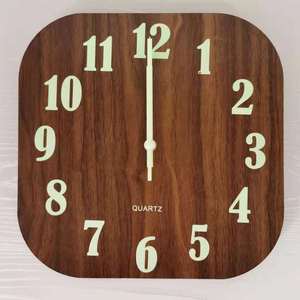 Wooden Luminous Wall <b>Clock</b> Watches Modern Night Light <b>Clock</b> Glow in Dark - Product Image 4