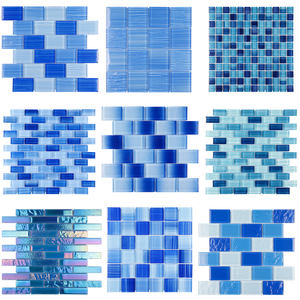 Usine vente en gros mur <span class=keywords><strong>de</strong></span> douche motif brossé aqua vert mélangé bleu iridescent <span class=keywords><strong>piscine</strong></span> carrelage cristal verre mosaïque - Product Image 1