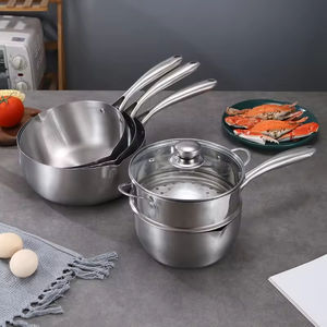 Çok fonksiyonlu paslanmaz çelik pişirme Pot vapur mutfak tavalar çelik tencere pişirme için sos tavalar bebek süt tencere - Product Image 1