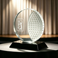 Trofeo de Golf, Medalla de Cristal Personalizada, Bola Azul Creativa, Billar, Fútbol, Deportes, Recuerdo de Campeón, GEF-01 Grabado