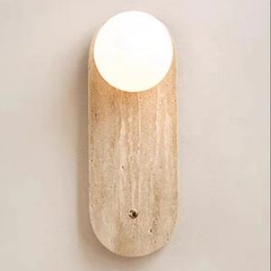 Lampe murale en pierre jaune de style japonais Wabi-Sabi, lustres, lampes suspendues pour la maison, chevet, boutique, hôtel, mur d'arrière-plan - Product Image 4