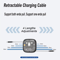 Boîte de rangement de câble rétractable multifonctionnel intégré haute puissance 60w téléphone adaptateur USB C vers USB avec transfert de données
