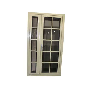Euro design Aluminum Double Glazed Swing Pivot French Revolving Entry Door With Decorate Door with decorate grids