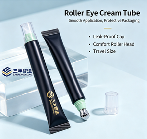 Matte Black Ultra Slim LDPE Squeeze Tube Roller Ball Applicator Screw Cap Anti Wrinkle Eye Cream - Product Image 4