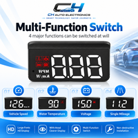 Tampilan HUD Mobil GPS+Beidou 10Hz, Sensor Cahaya Otomatis Font Besar 2.3cm, Speedometer Plug & Play Tipe-C untuk Semua Kendaraan