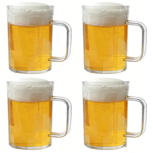 500ml Transparent Plastic Handle Eco-Friendly Beer Mug for Short Film Shooting Bar Prop Clear Handled Beverage Display - Product Image 1