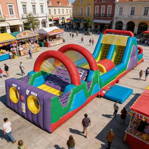Parcours d'obstacles gonflable classique sur le thème du sport, double piste, équipement de jeu d'aventure pour enfants, qualité commerciale, PVC sec - Product Image 6