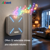 Sonnette sans fil cinétique Advent Basic avec matériau ABS et tissu et alimentation DC/Type-C