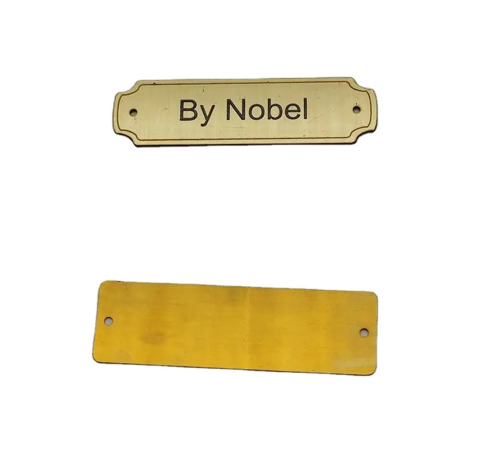 Placa de latón personalizada con nombre, placa de metal con nombre en blanco para grabado de logotipo