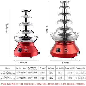 Fontaine à chocolat de mariage, machine à fontaine à chocolat multi-niveaux en acier inoxydable. - Product Image 6