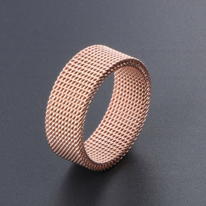 <b>Titanium</b> Steel Soft Mesh <b>Ring</b> Unisex Geometric Design For Gift SA310 - Product Image 2