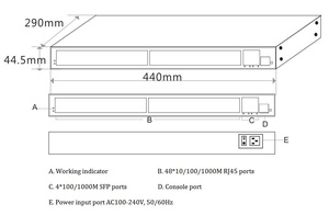 Switch Ethernet Fibre Géré L2+ 52 Ports Full Gigabit, 48 Switches Réseau RJ45 et 4 Ports SFP 100/1000Base-X - Product Image 4