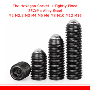 M2 M2.5 M3 M4 M5 M6 M8 M10 M12 M16 Màu Đen Cấp Hợp Kim 12.9 Thép Hex Ổ Cắm Allen Mùa Xuân Bóng Pit Pit Grub Điểm Thiết Lập Vít Bolt - Product Image 2