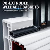 Fenêtre coulissante en vinyle imperméable avec double vitrage pour balcon résidentiel, prix d'usine, CE