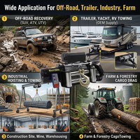 Winch 4x4 12v Anti-Slip Otomatis dengan Rem, Tahan Air, Remote Nirkabel CE, Langsung dari Pabrik, untuk Penyelamatan Trailer Offroad
