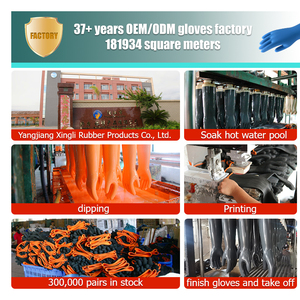 Găng tay làm việc chống hóa chất màu xanh 33cm-cao su cường độ công nghiệp (cấp phòng thí nghiệm & Xưởng) để xử lý vật liệu nguy hiểm - Product Image 4