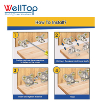 WELLTOP Offre Spéciale accessoires de meubles connecteur d'angle papillon en plastique en forme de L supports métalliques à angle droit pour armoire en bois