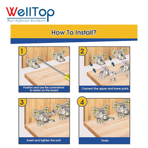 Лидер продаж, мебельные аксессуары, пластиковые Угловые Коннекторы в форме бабочки, прямоугольные металлические кронштейны для деревянного шкафа - Product Image 6