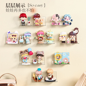 Pop Mart Display Stand Small Transparent Single Layer Wall Mounted For Blind Box Figurine Storage Living Room Rack - Product Image 4