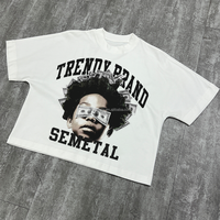 T-shirt graphique surdimensionné imprimé pour homme, coupe carrée, 100 % coton de haute qualité, fabriqué sur mesure en boîte, par un fabricant de t-shirts.